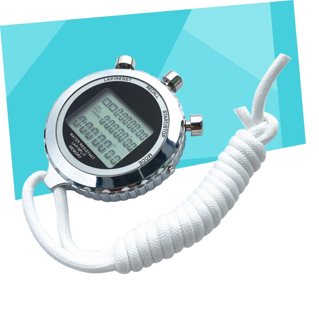 Cronómetro Digital Profesional con Cronógrafo y Temporizador Electrónico de Acero Inoxidable Portátil de 3 Niveles para Entrenamiento Deportivo