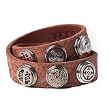  Noosa Armband Wrap Bracelet Double Skinny embossed peach, Grösse:M