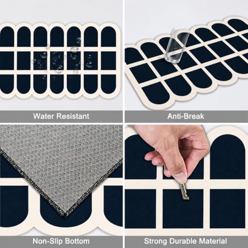 Image of Kitchen Anti Slip Mat for Floor, Waterproof Washable Kitchen Mats, Non Slip Kitchen Floor Mats for Home, Soft Mats for Kitchen, Kitchen Mats for Floor Anti Slip (Fancy Black Ladder)