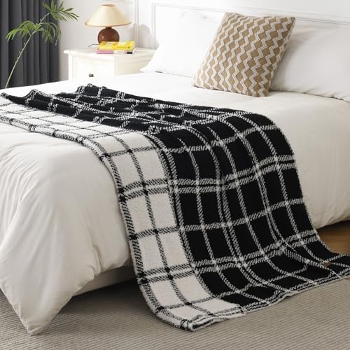 Amazon.com: SANGUUNHEDO White and Black Throw Blanket, Modern Geometric ...