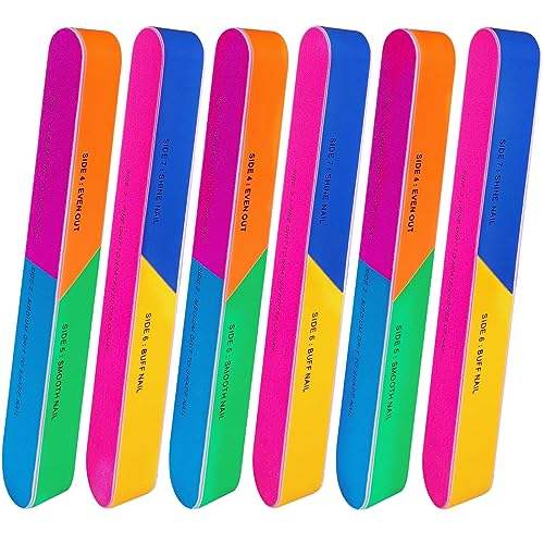 7 Way Nail Buffer (6 Pcs), Nail Buffers Blocks for Natural Nails Shine Smoother Buffing Block for...