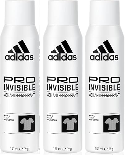 Image of 3 x Adidas 48H Anti Marks Antiperspirant Spray 150ml - Pro Invisible Clear Performance