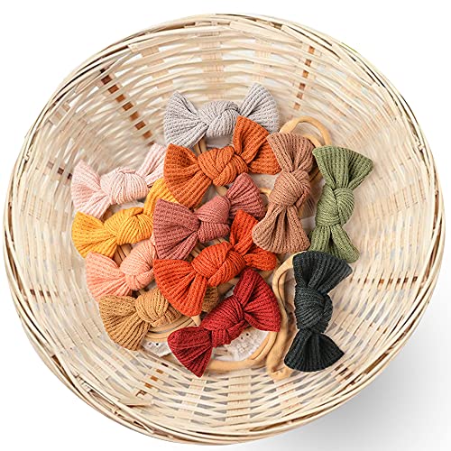 Niceye Pack Of 12, Baby Girls Headbands Hair Bows Stretchy Nylon Hairbands For Newborn Infant Toddler Hair Accessories #TOP2