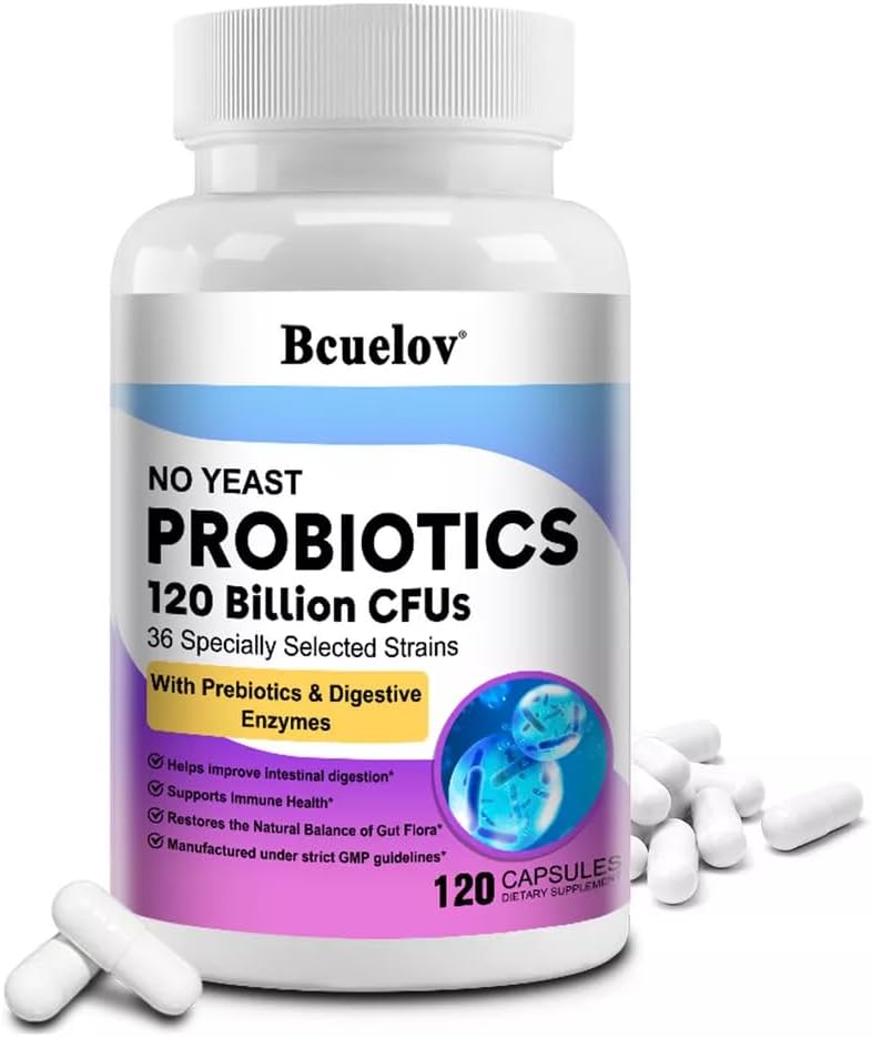 Probiotics (120 Capsules) 120 Billion Probiotics Complex Bacteria Vegan Capsules Probiotics (120 Capsules) 120 Billion Probiotics Complex Bacteria Vegan Capsules