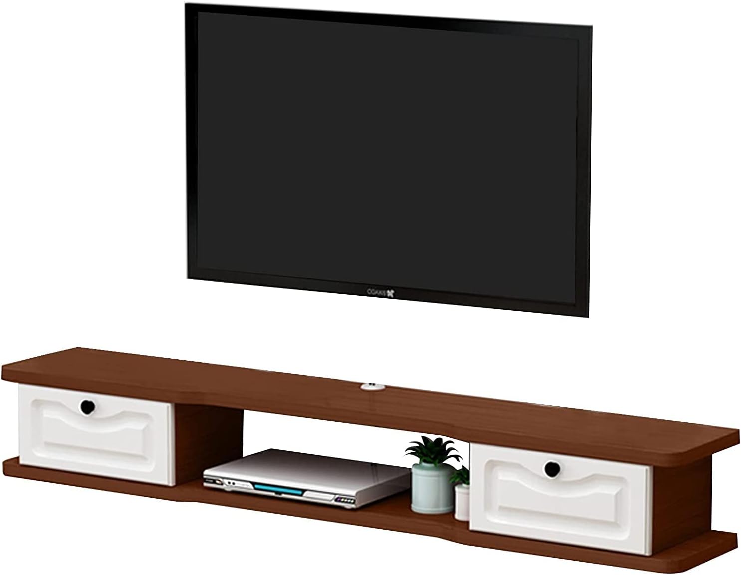 ZHANGNA Floating TV Stand Wall Mounted Media Console, Wall