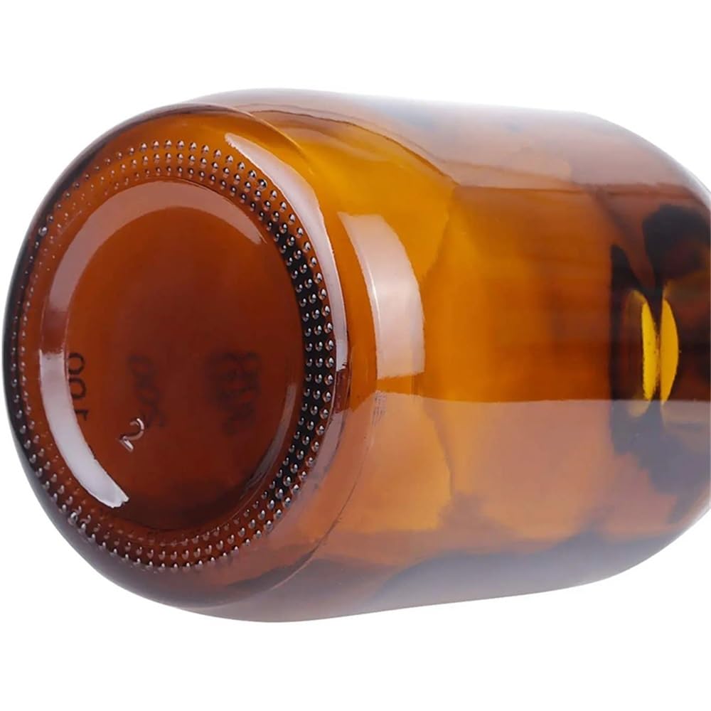 Cristalería de Laboratorio Botella de reactivo ácido graduada de vidrio marrón (paquete de 4) con tapa azul GL45 (500 ml)