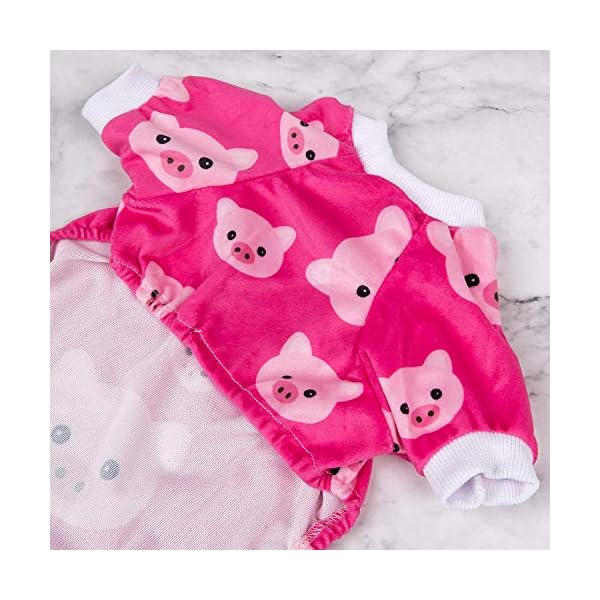 Cutebone pink pig dog pajamas cute cat clothes pet pjs onesie, medium p46m - image 4