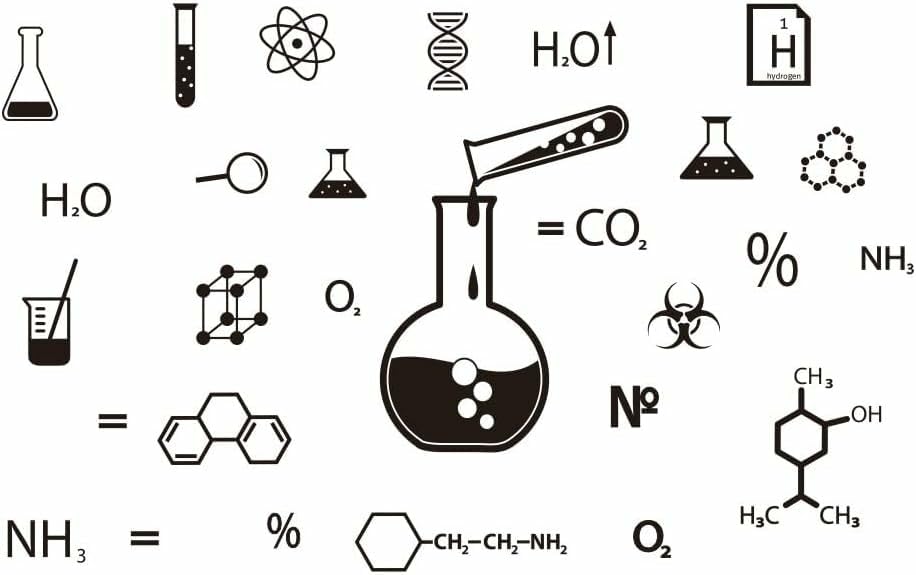 GADGETS WRAP Science Chemisty Wall Decor Sticker Removable Classroom Laboratory Stem Math Wall Decal Home Bedroom 1