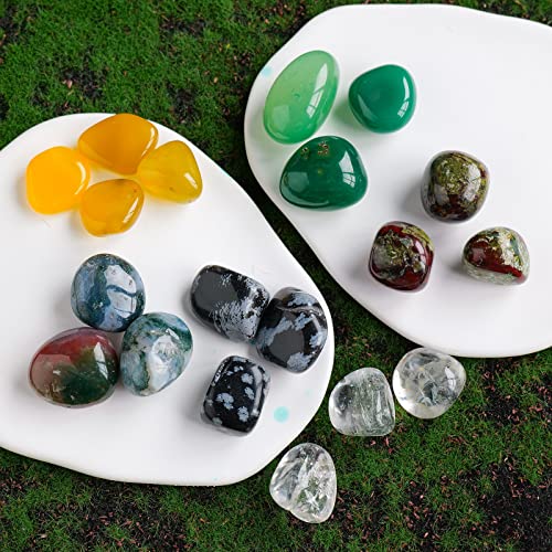Apengshi 0.22Lb Natural Tumbled Polished Crystal Stones Real Snowflake Obsidian Irregula Crystals Stones Balance Chakra Reiki Healing Crystal Gemstones Home Decoration Therapy Beginners Gift #TOP5