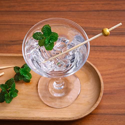 100 Pcs Cocktail Picks, 12 CM Toothpicks for Appetizers, Bamboo Cocktail Sticks Skewers for Drinks, Desserts, Charcuterie, Wedding Party Fancy Toothpicks, Gold Pearl Mini Food Picks Decorative