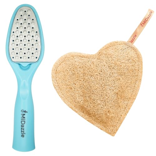 Image of Midazzle 2 in 1 TringleFoot Scrubber with Organic Loofah, Heart Shape, Set of 2
