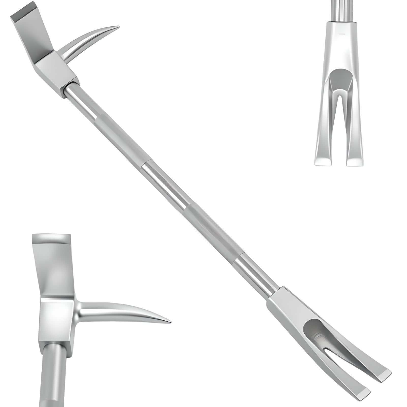 Outil Halligan 61CM en acier forgé avec hache et fourche de démolition