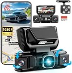 360 Degree View 4 Channel Dash Cam 5G WiFi & APP Control, GEMEK 2K Front and Rear Inside, Left Right Dash Camera for Cars Free 64GB TF Card, G-Sensor, Night Vision, 24H Parking Mode