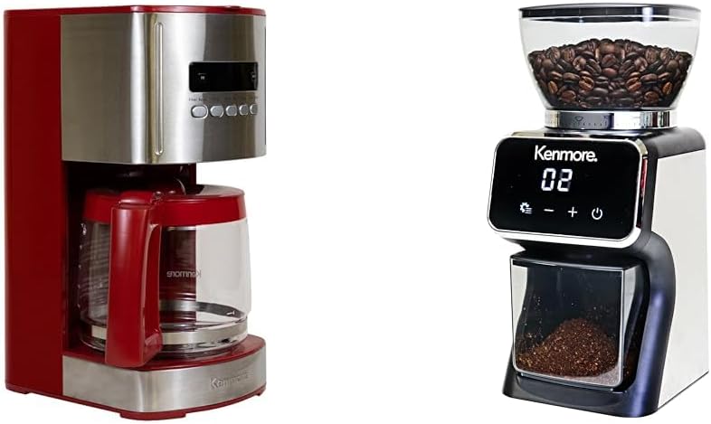 Kenmore Elite Espresso Machine Automatic Tamp With Grinder Milk Frother Stainless Steel & Kenmore/Keurig/Cuisinart/Braun compatible replacement charcoal water filter 12 Pack pure