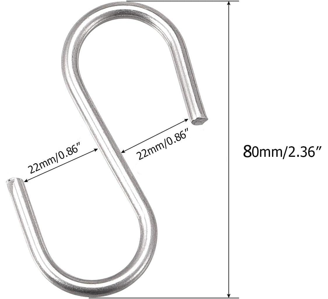 Organizeemee S Hooks - 12 Pack Stainless Steel -2