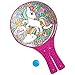Mondo Toys - Unicorn Glitter - 2 Racchette in plastica / pallina di gomma - Gioco da Spiaggia per Bambini e Adulti -15040