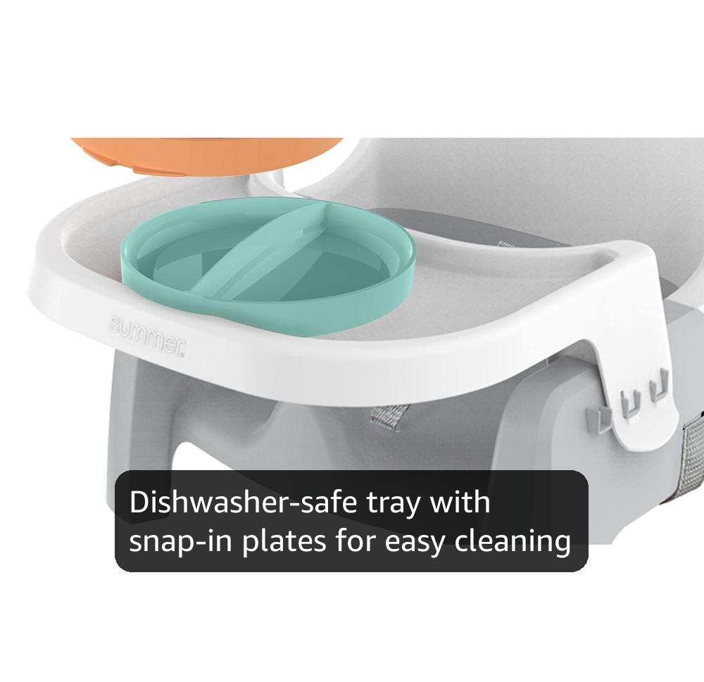 Ingenuity Deluxe Learn-to-Dine Feeding Seat – Infant and Toddler Feeding Chair and Booster Seat with Tray and 2 Snap-in Plates