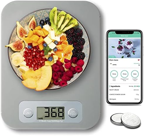 Smart Food Scale for Calorie Counting, Digital Kitchen Scale for Food Ounces and Grams with Nutrition Analysis APP, Bluetooth Food Weight Scale for Weight Loss, Diabetics, Macro, Diet, Baking, Cooking