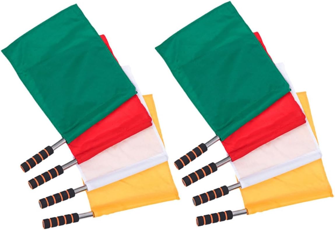 Happyyami Flag Cheering Handheld Referee Flag Soccer Flags Competition Referee Flag Racing Flag Competition Signal
