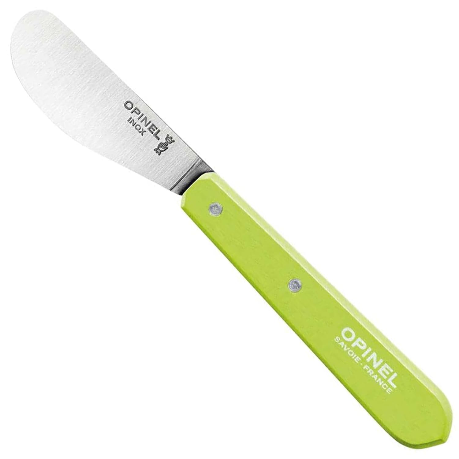 OPINEL Essential No.117 Spreading + Butter Knife, Painted Hornbeam Wood Handles, Made in France (Green)