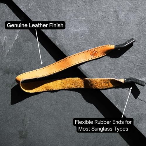 Image of TETHER STRAPS Original Leather Sunglass Strap | Full-Grain Leather with Suede Backing, 17.5 inch Length | Fits Most Frames