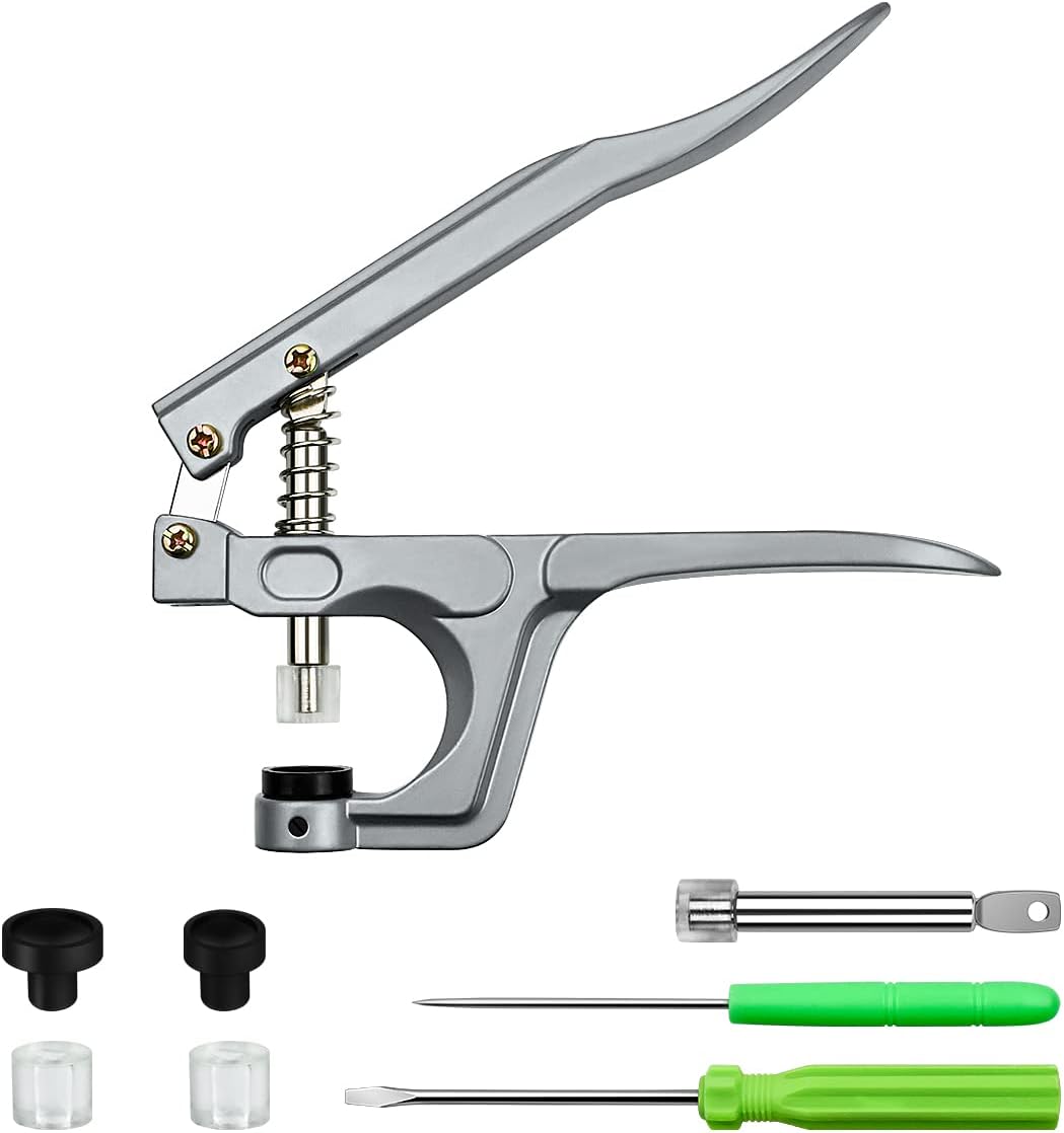 Snap Pliers for Crafts Clothing, Hand-held Pliers Tool for Snaps Buttons, No-Sew Button Snap Fastener Press Attacher Punch for T3 T5 T8 Snaps