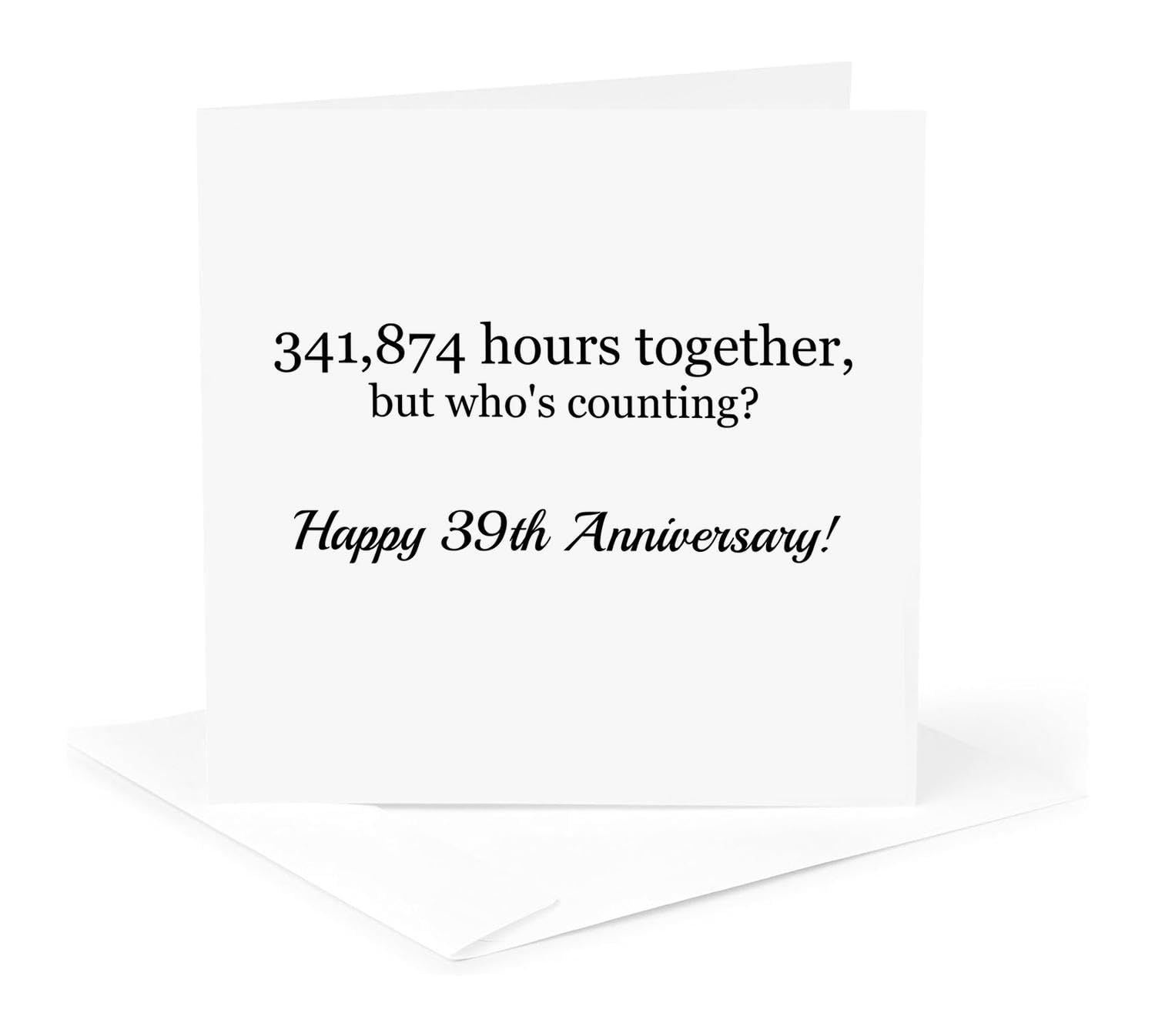 Greeting Card - Happy 39th Anniversary - 341874 Hours Together - BrooklynMeme Anniversary