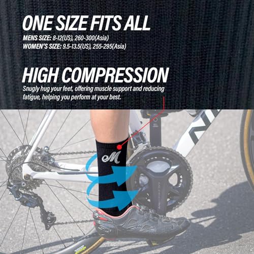 Bike PRO Compression Cycling Socks 1/2/3 Pairs, Crew Hiking Running Athletic Socks4