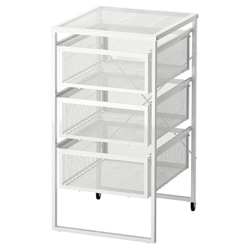 MAC LENNART Drawer Unit, Under Desk Storage Castors Unit Home Office, Shop Hold A4 Paper, Alex Drawers Storage Unit 3 Drawer Unit, Easy To Move Where It Is Needed, White, 30x5 CM