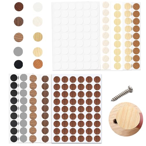 540 Piezas Tapa Tornillos, 21mm PVC Tapar Agujeros Mueble Pegatinas Autoadhesivas para Muebles Tapa Agujeros Pared Pegatinas Tapa Tornillos Pared Muebles Armarios