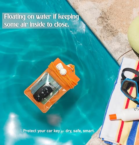 Bolsa seca sumergible para llaves de coche impermeable, funda para llaves con espacio para tarjetas de crédito, efectivo y llaves, resistente al agua y flotante miniatura 4