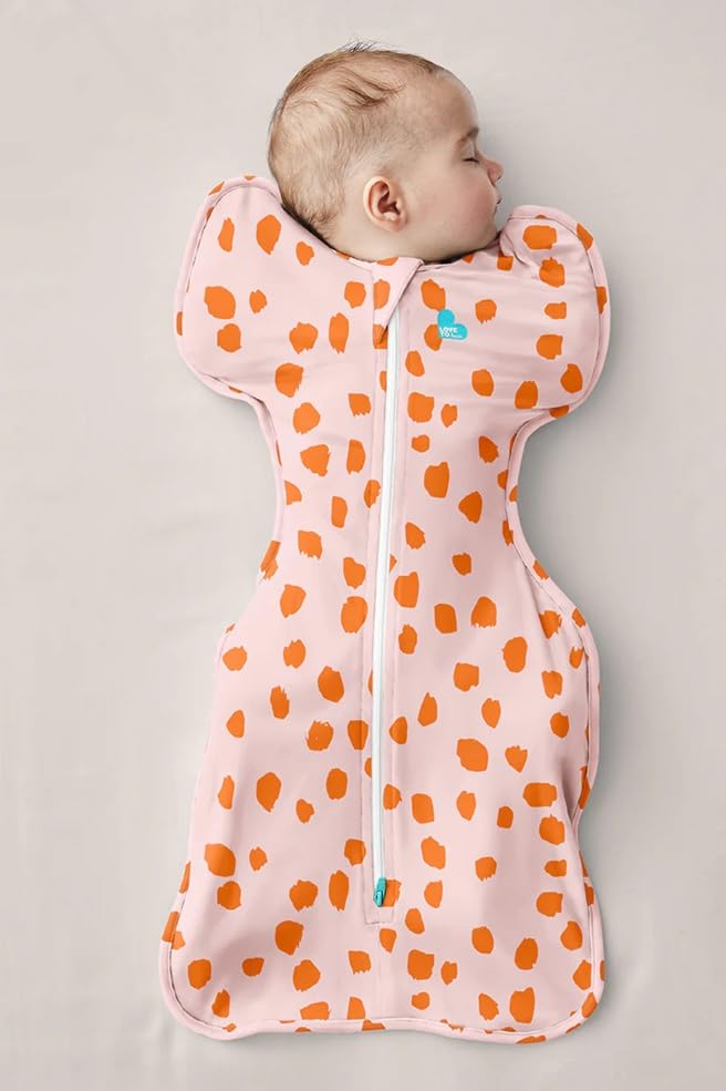 Image of Love To Dream Swaddle UP, Baby Sleep Sack, Twin Zipper For Easy Diaper Changes, Arms UP Position, Hip-Healthy, Lightweight & Breathable, Sleeping Bag, Moderates Temps, 1-3 M, Light Pink Jumbo Animal