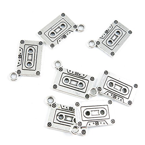 Price per 20 Pieces Antique Silver Tone Jewelry Making Charms Supply I1MS0 Audio Cassette Tapes