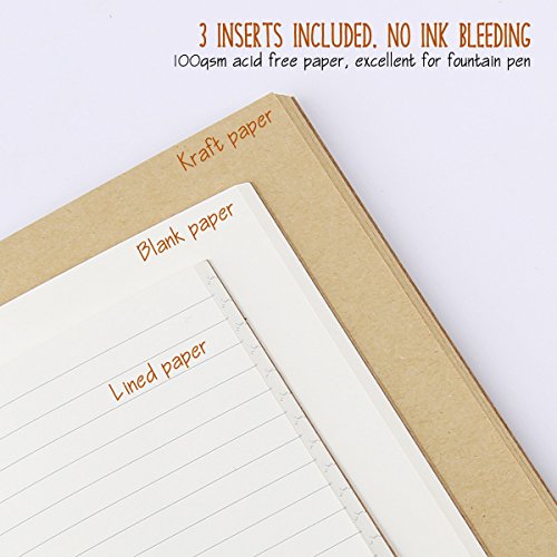 Refillable-Handmade-Travelers-Notebook-Leather-Travel-Journal-Notebook-for-Men-Women-Perfect-for-Writing-Gifts-Travelers-Small-Size-52-x-4-Inches-Coffee