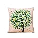 Monbedos Housse de coussin en lin - Motif arbre de vie - Décoration douce pour la peau - 45 x 45 cm - Sans coussin