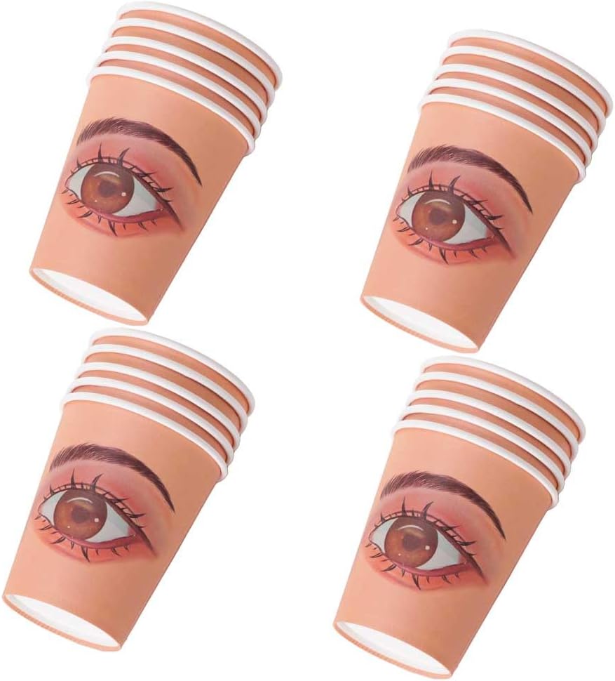 lasenersm 20 Pieces Eyelash Practice Paper Cup Disposable Eyelash Extension Practice Paper Cups Thickened Lash Training Cups for Beginners Enhancing Extension Skills
