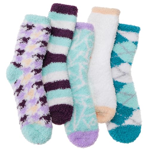 Image of Fuzzy Slipper Socks Thick Fluffy Warm Winter Cozy Plush Soft Sleep Home Socks for Women Men
