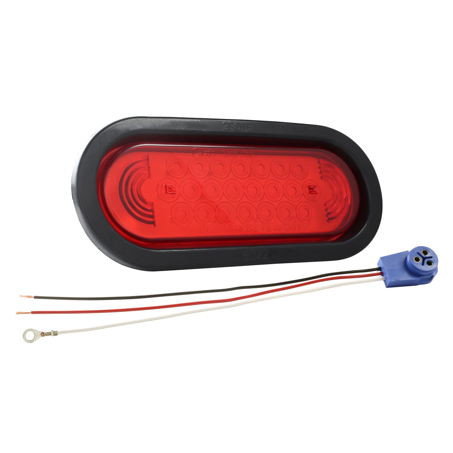 Grote 53122 Supernova Oval LED Stop Tail Turn Light - Red Kit (53962 + 92420 + 67005)