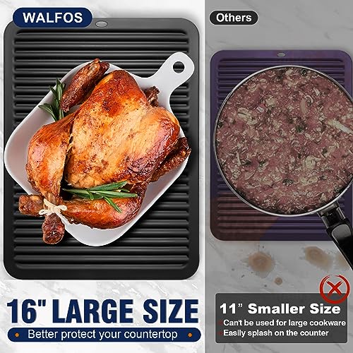 Image of Walfos Large Silicone Trivet 16x12 Inch, Trivets for Hot Pots and Pans, Heat Resistant Pot Holders Hot Pads for Kitchen Quartz Countertops, Hot Dishes