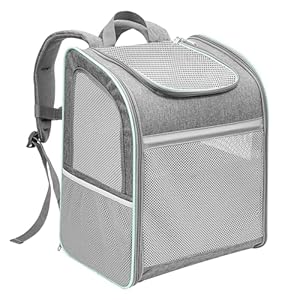 CINNANI Mochila transportin Gato,Mochila Gato Plegable,42L x 33l x 25H cm,Nailon y Tela Oxford catiónica,transportin Perro,tran¡Practicidad y Comodidad para Tus Mascotas en un Solo Producto (Gris)