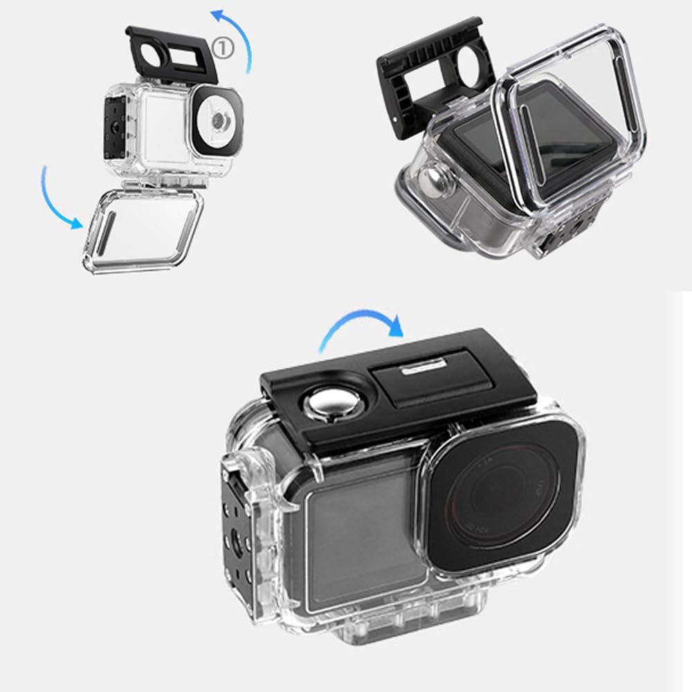Custodia impermeabile per DJI Osmo Action 5 Pro, 60M Magnetica Custodia subacquea, Custodia immersione Accessori per DJI Osmo Action 5 Pro/DJI Osmo Action 4/DJI Osmo Action 3 (3in1 Dive Case)