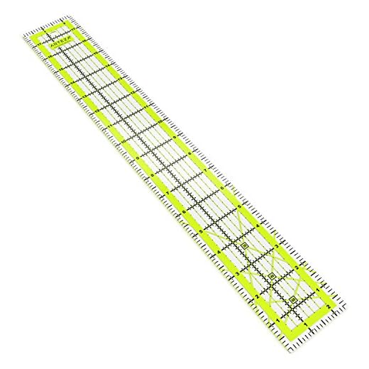 Arteza Regla de acrílico para costura y patronaje | Líneas de cuadrícula en dos colores | Regla de patchwork | Tamaño 2,5 x 18"