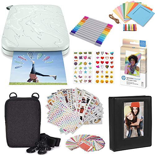 HP Sprocket Select Portable Instant Photo Printer for Android and iOS Devices (Sea Mist) Starter Bundle