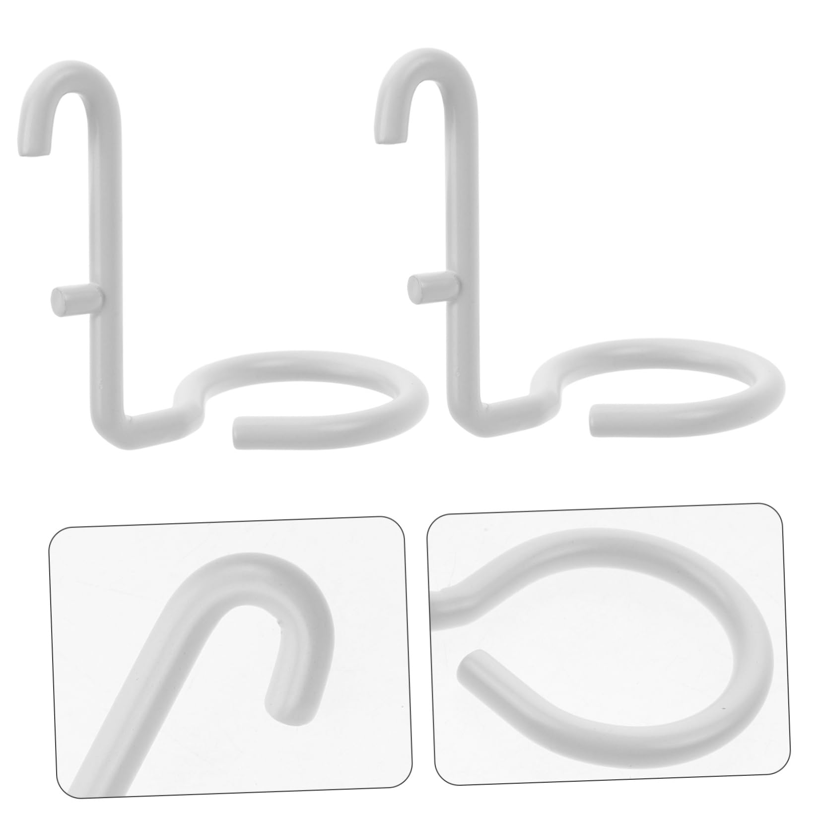 FELTECHELECTR Pegboard Accessories Hook 2 Pack Small Iron Hangers Key and Tool Hanger White for Storage