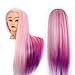Produktbild Neverland 24 Zoll Übungskopf Kosmetologie Mannequin Kopf 100% Synthetisches Haar Regenbogen Trainingskopf Mannequin Kopf Mit Tischhalteklammer