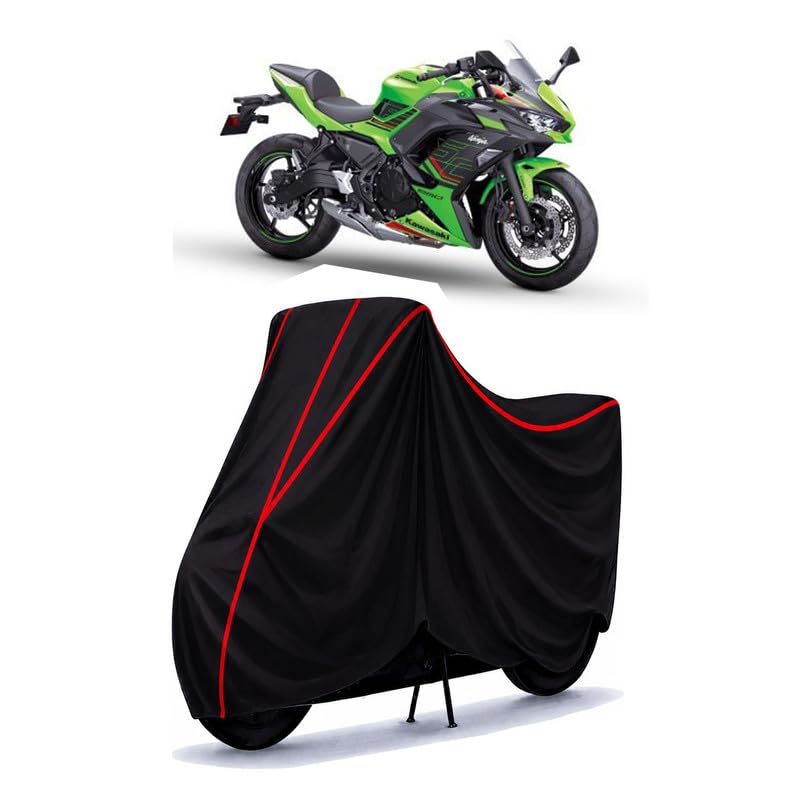 Image of Ninja 650 Water Resistant Bike Cover for All Motorcycles & Rain | Heavy Duty Taffeta Fabric | UV Protection, Dustproof, Scratchproof | All Weather Two Wheeler Body Cover with Elastic Bottom
