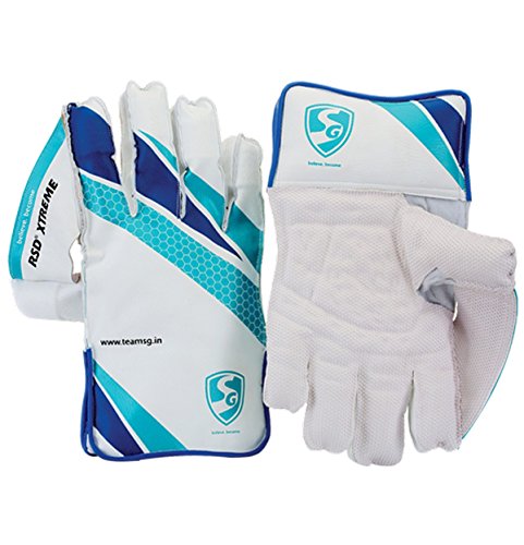 Image of SG RSD Xtreme Cricket Wicket Keeping Gloves, Adult (Colour May Vary) Club Cotton Inner Gloves, Youth Combo