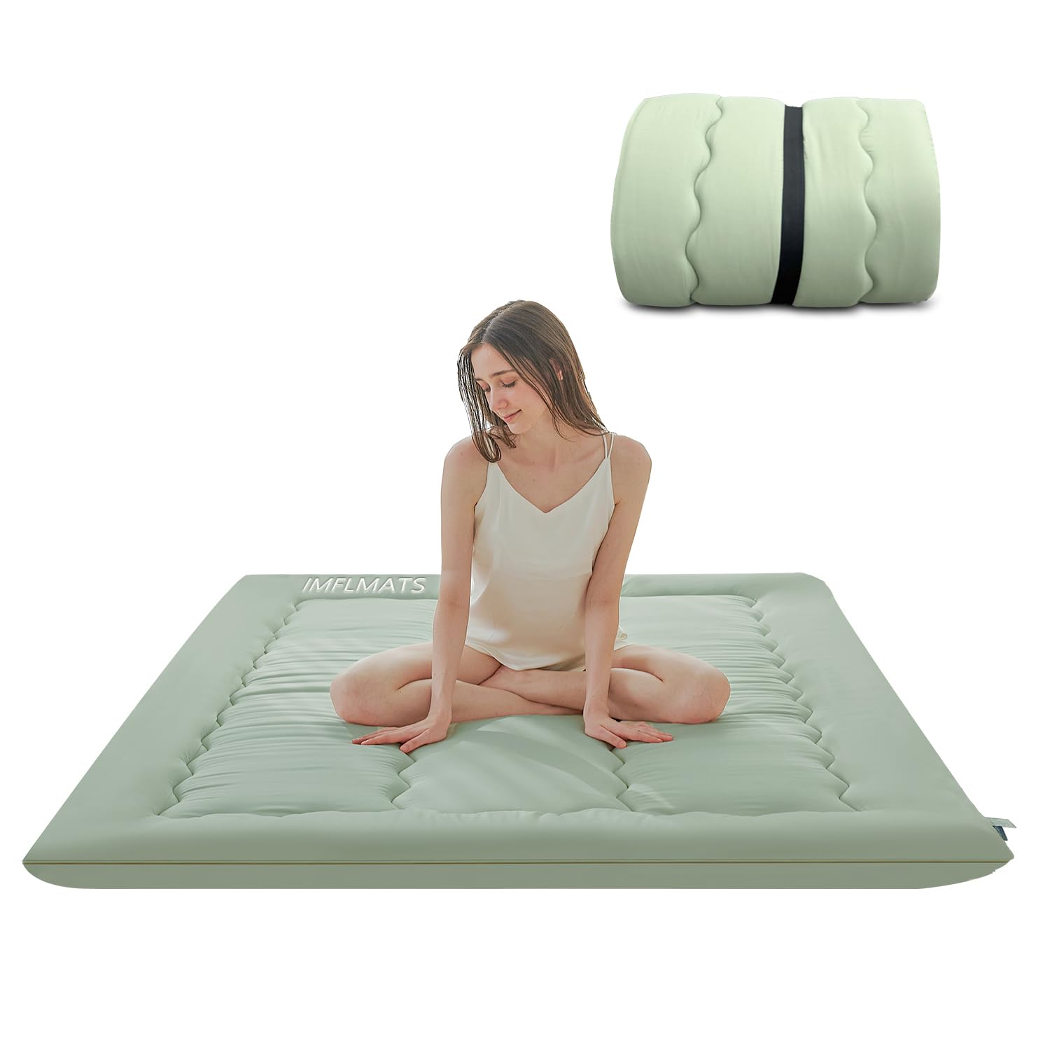 Japanese Floor Mattress Futon Mattress,3" Foldable Tatami Sleeping Pad for Adults & Kids,100% High Density Foam Comfortable Floor Mattress Full Size