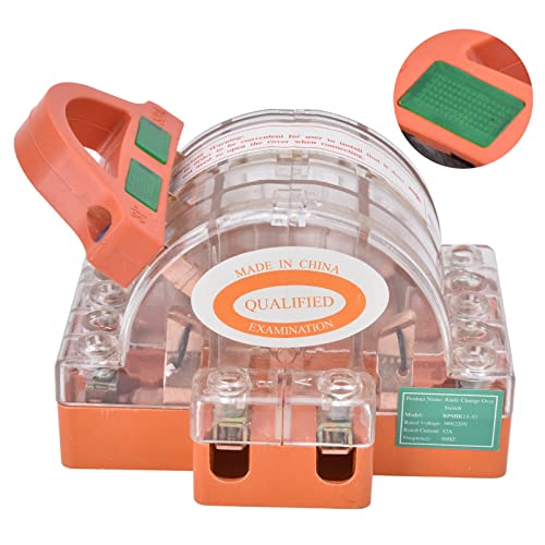 Knife Switch 3 Pole Knife Home Appliances Knife Switch Ac 380V 32A 3 Pole Knife Switch With Led Indicator Copper Transparent Shell Double Throw Disconnect Knife Switch #TOP5