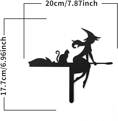 Miniatura 7 de 7 piezas de decoración de esquina de puerta de Halloween, marco de puerta de madera negro, decoración de Halloween, tema de bruja, cráneo, fantasma,